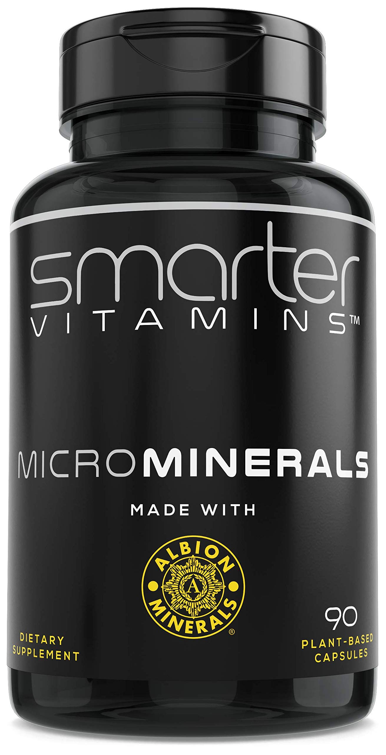 SmarterVitamins 15mg zinc glycinate bottle front highlighting Albion chelated mineral