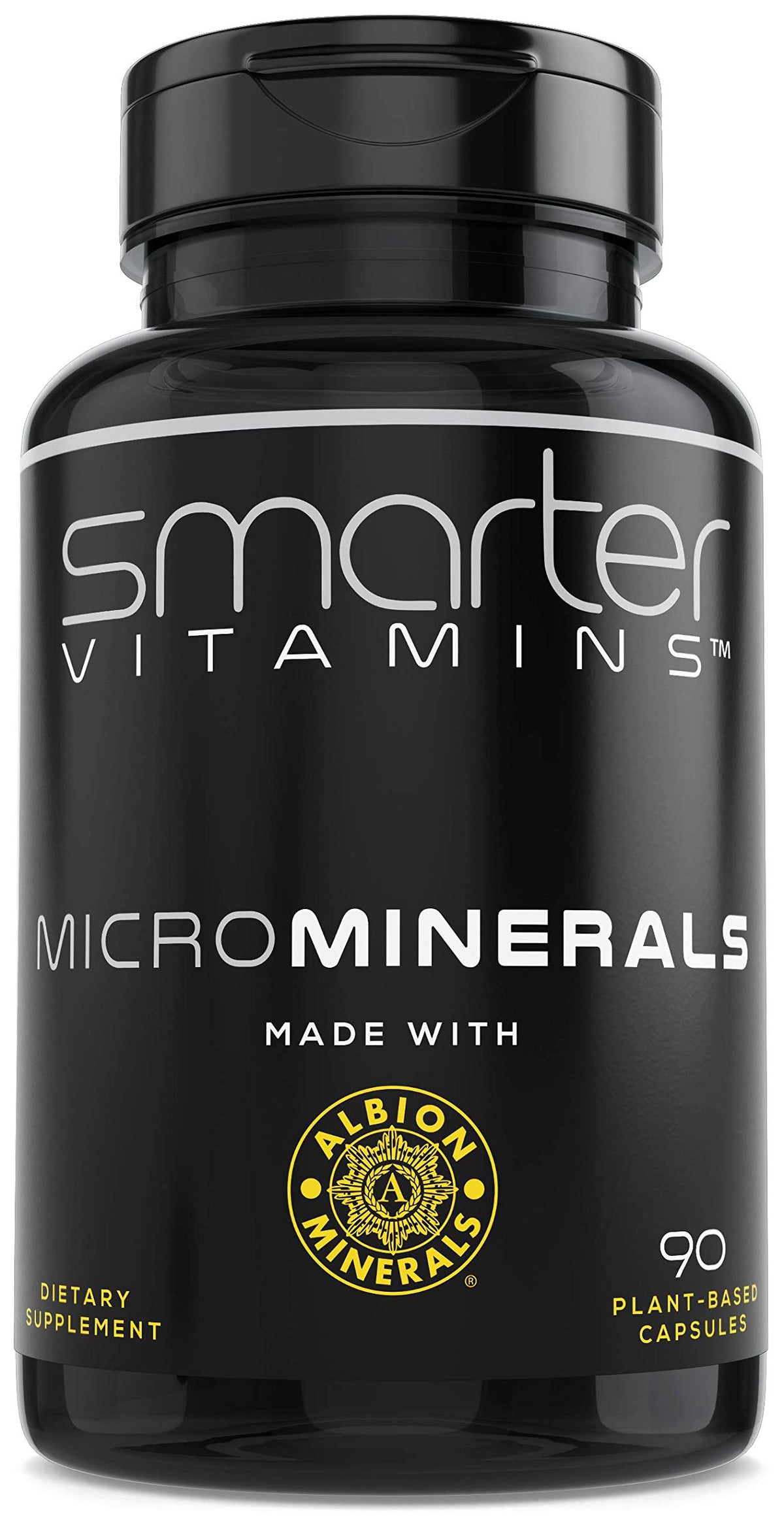 SmarterVitamins 15mg zinc glycinate bottle front highlighting Albion chelated mineral