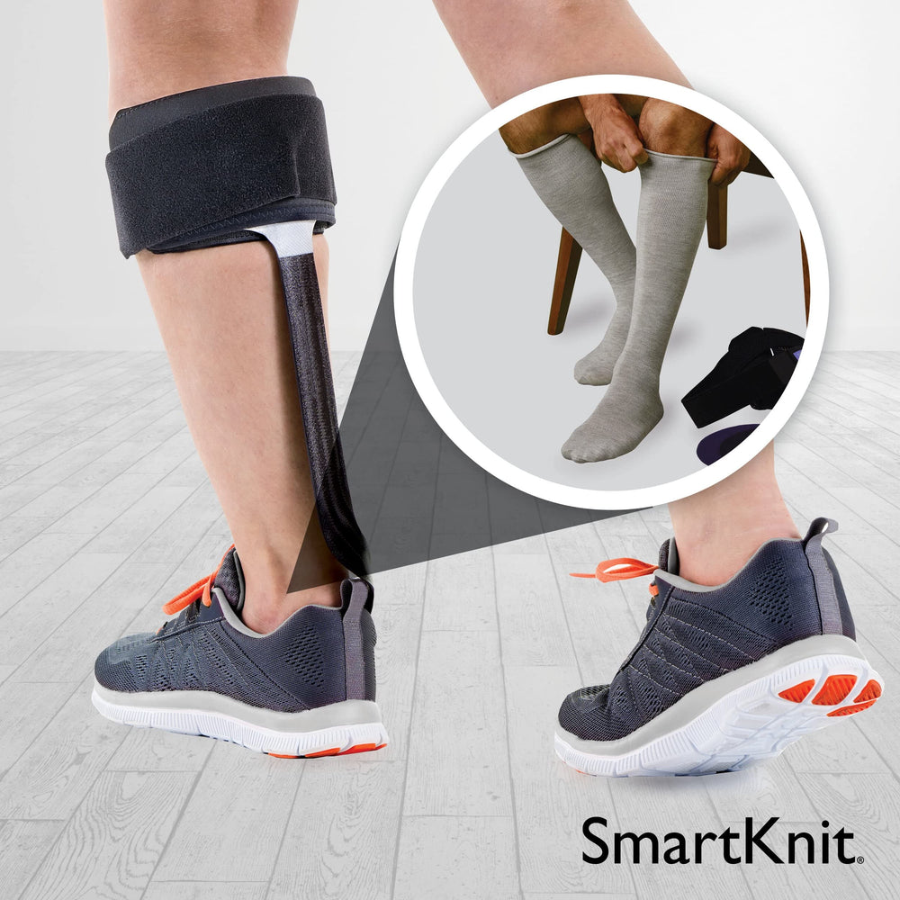 Smartknit AFO Interface Seamless Sensitivity Socks black designed for orthotics and everyday use.