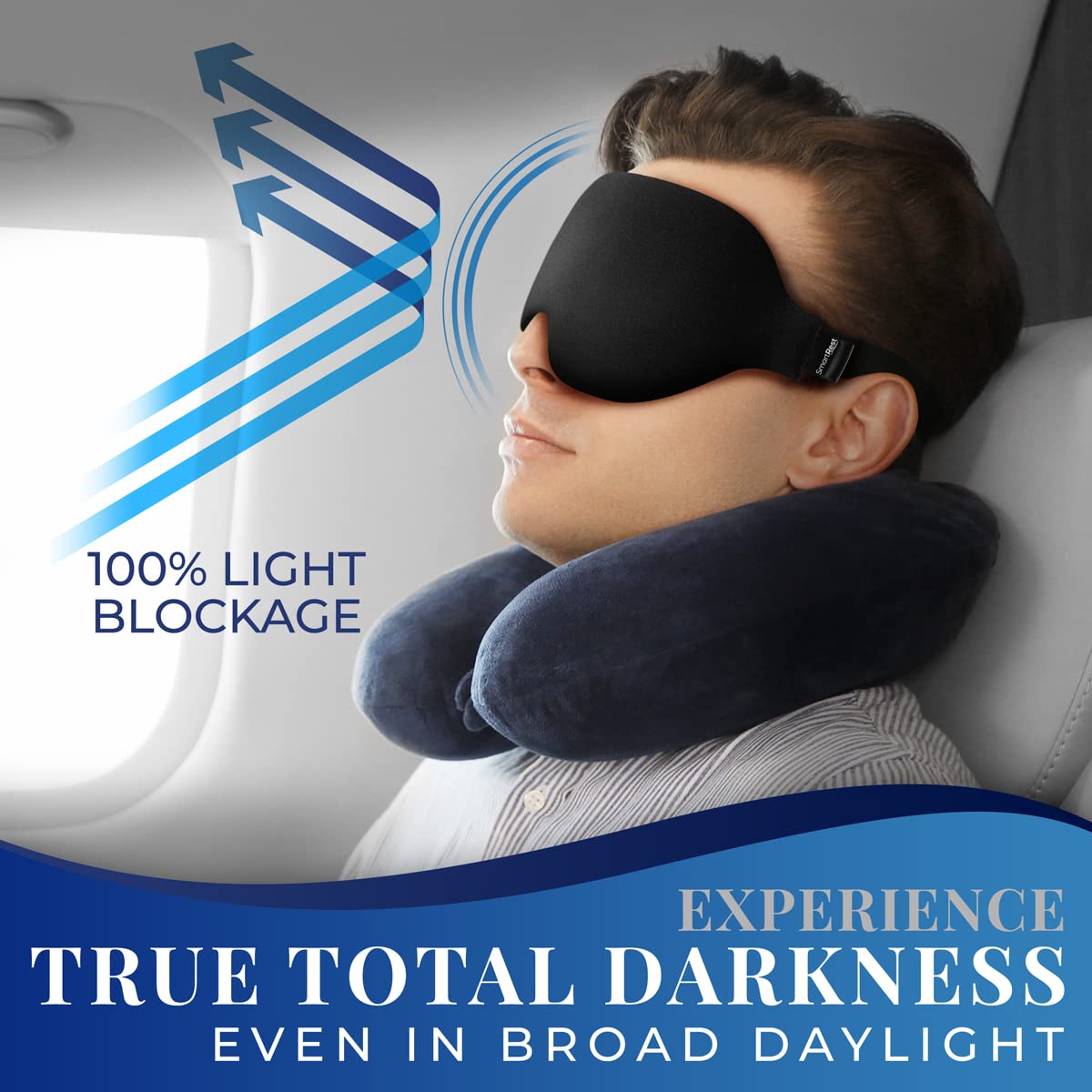 SmartRest 3D contour memory foam cushions the face for gentle support.