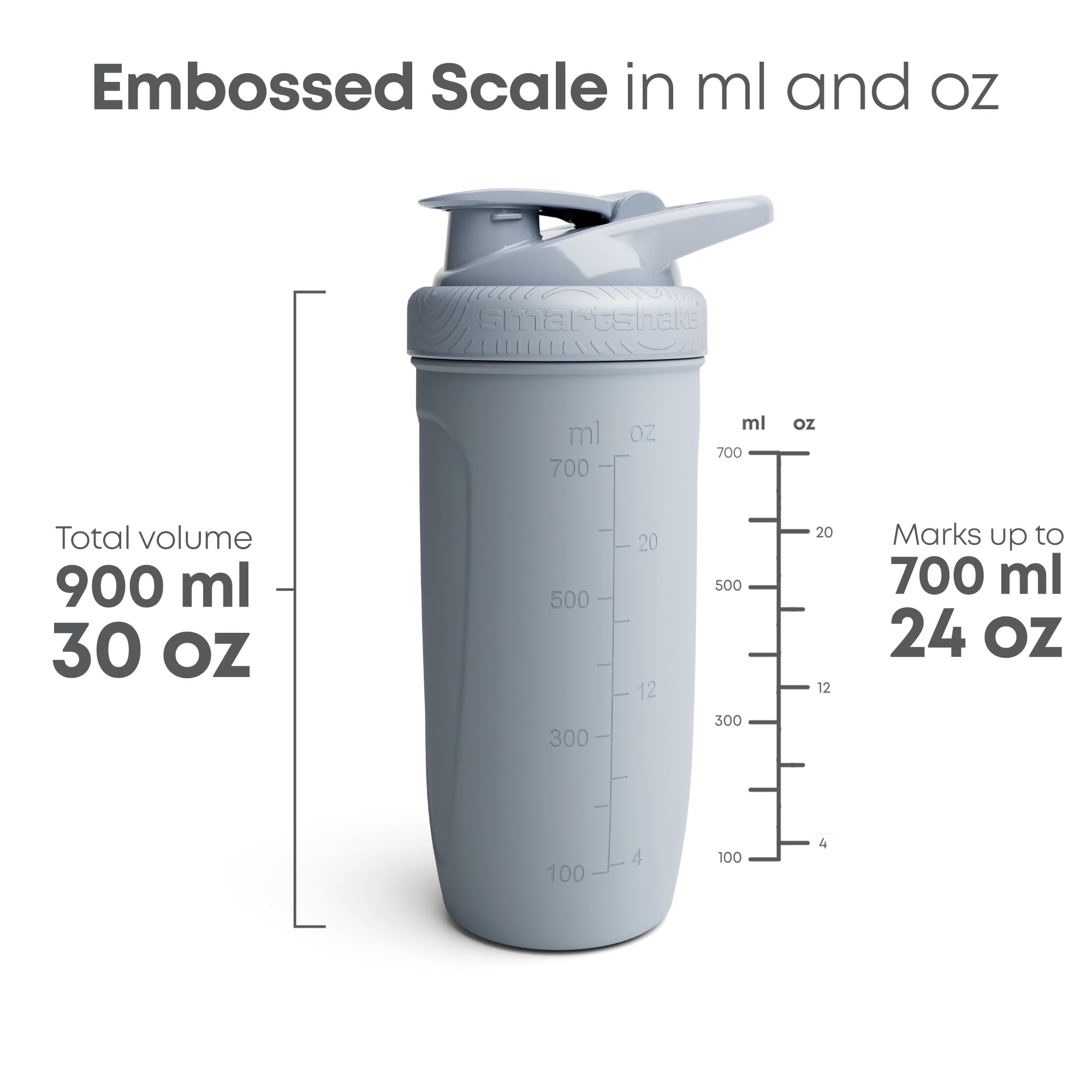 Smartshake Reforce matte gray finish offers a slip-resistant grip on workouts.