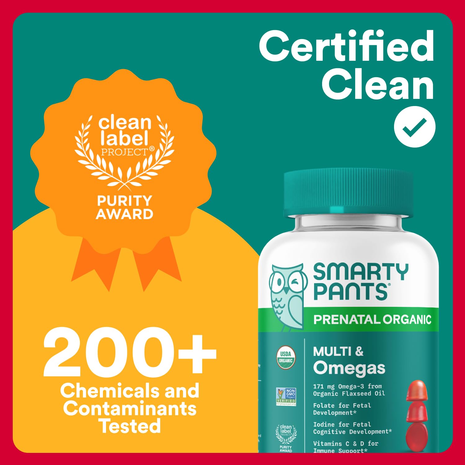 Methylfolate form of folate in SmartyPants prenatal vitamins.