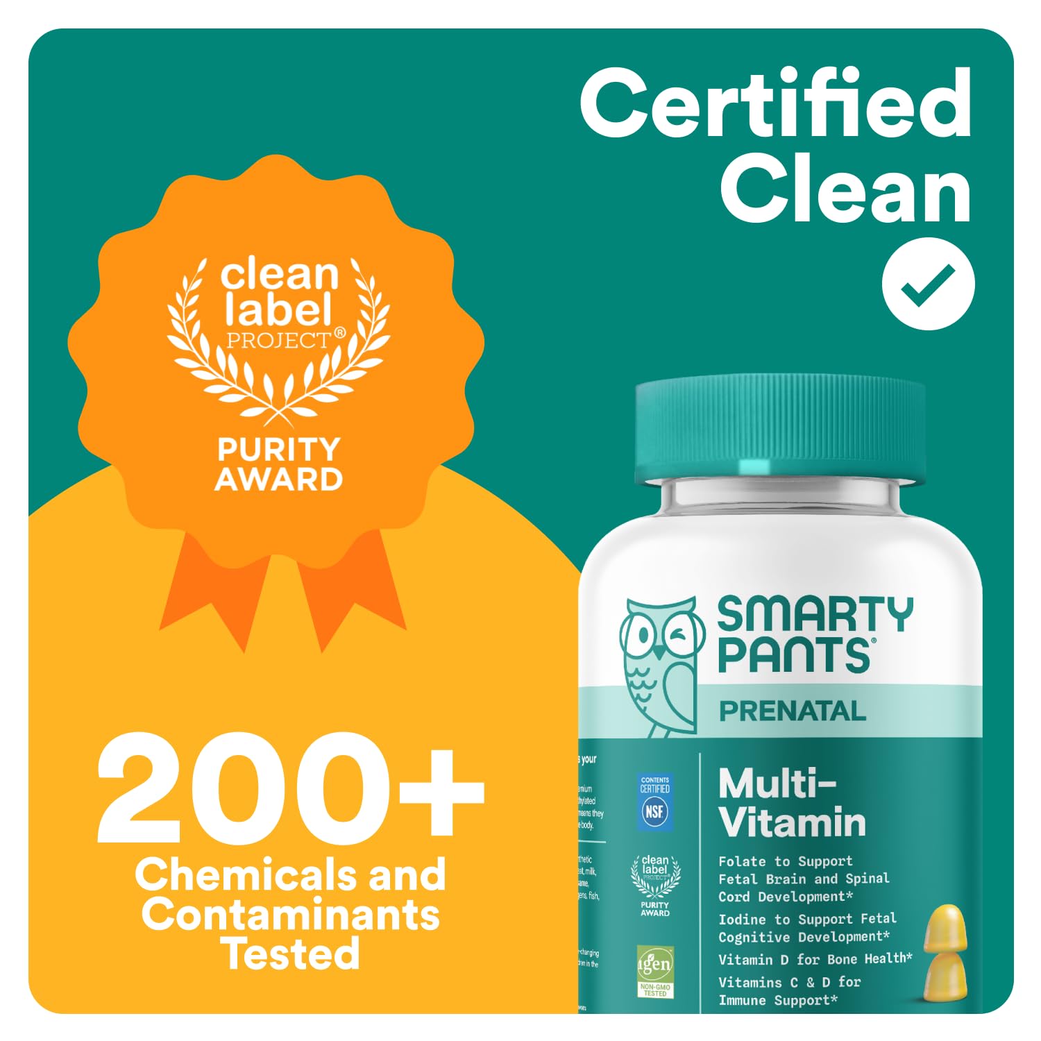 SmartyPants Prenatal D3 and B12 on the label for essential support.
