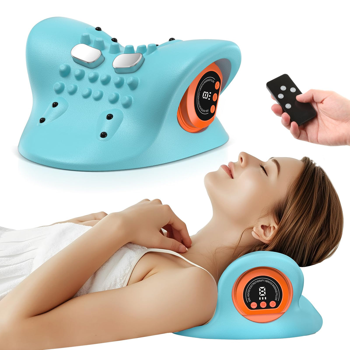 Smedz Neck Massager with heat mode for soothing warmth at home