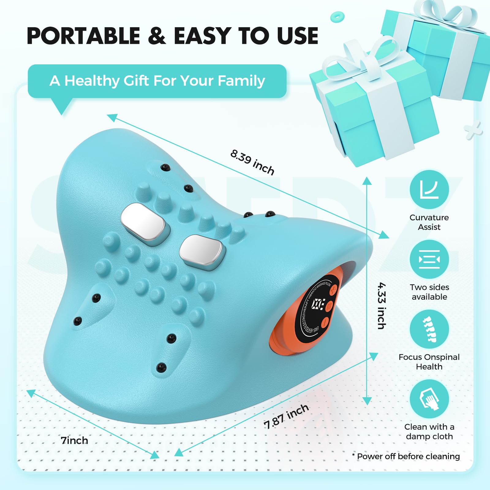 Smedz Neck Massager battery life up to 2 hours per charge
