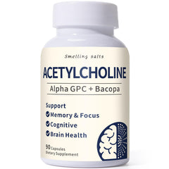 Smelling salts acetylcholine bottle with 600 mg Alpha GPC and Bacopa for cognitive support