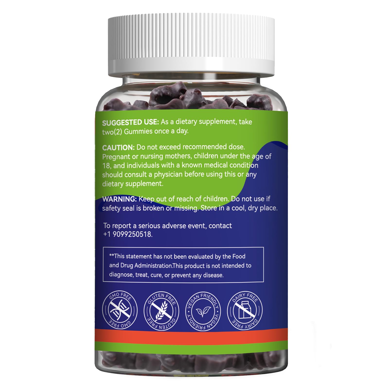 SmildeHeal packaging label closeup highlighting organic ingredients and vegan profile.