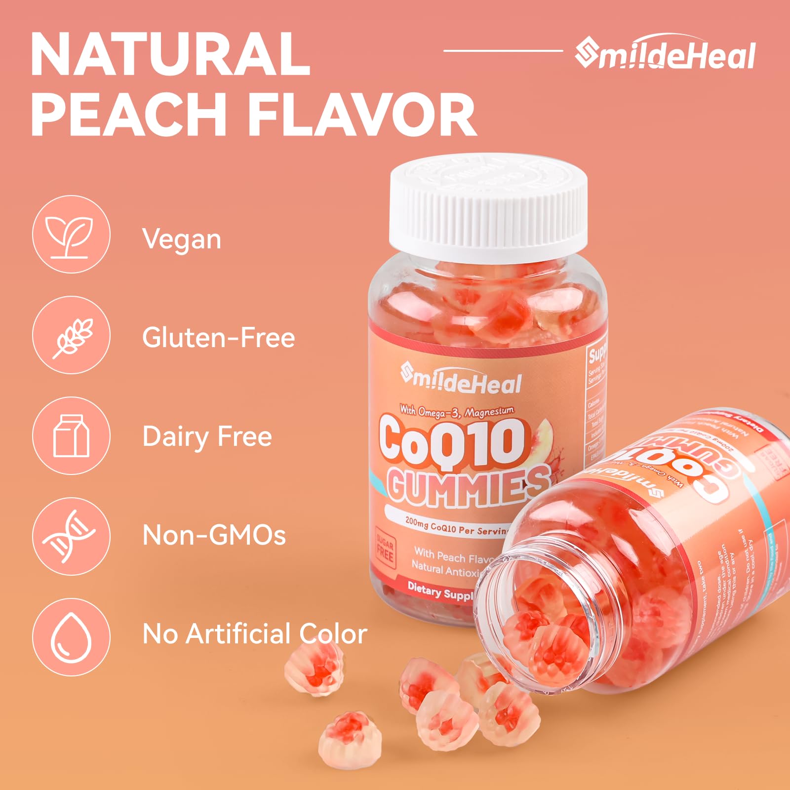 SmildeHeal magnesium glycinate graphic indicating energy support.