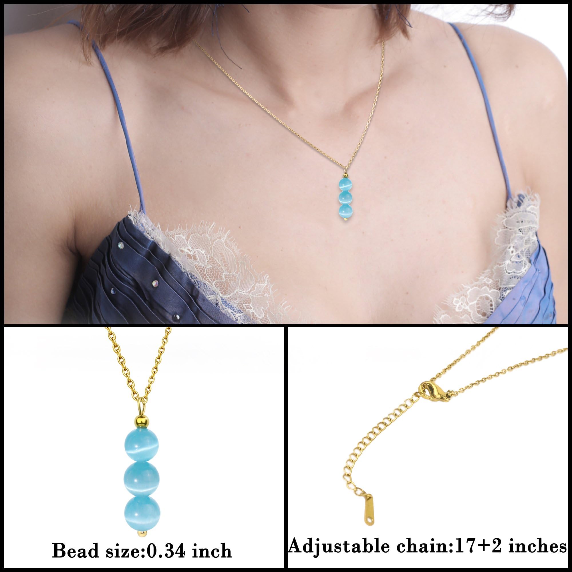SmileBelle Aquamarine Necklace makes a thoughtful gift for birthdays or anniversaries.