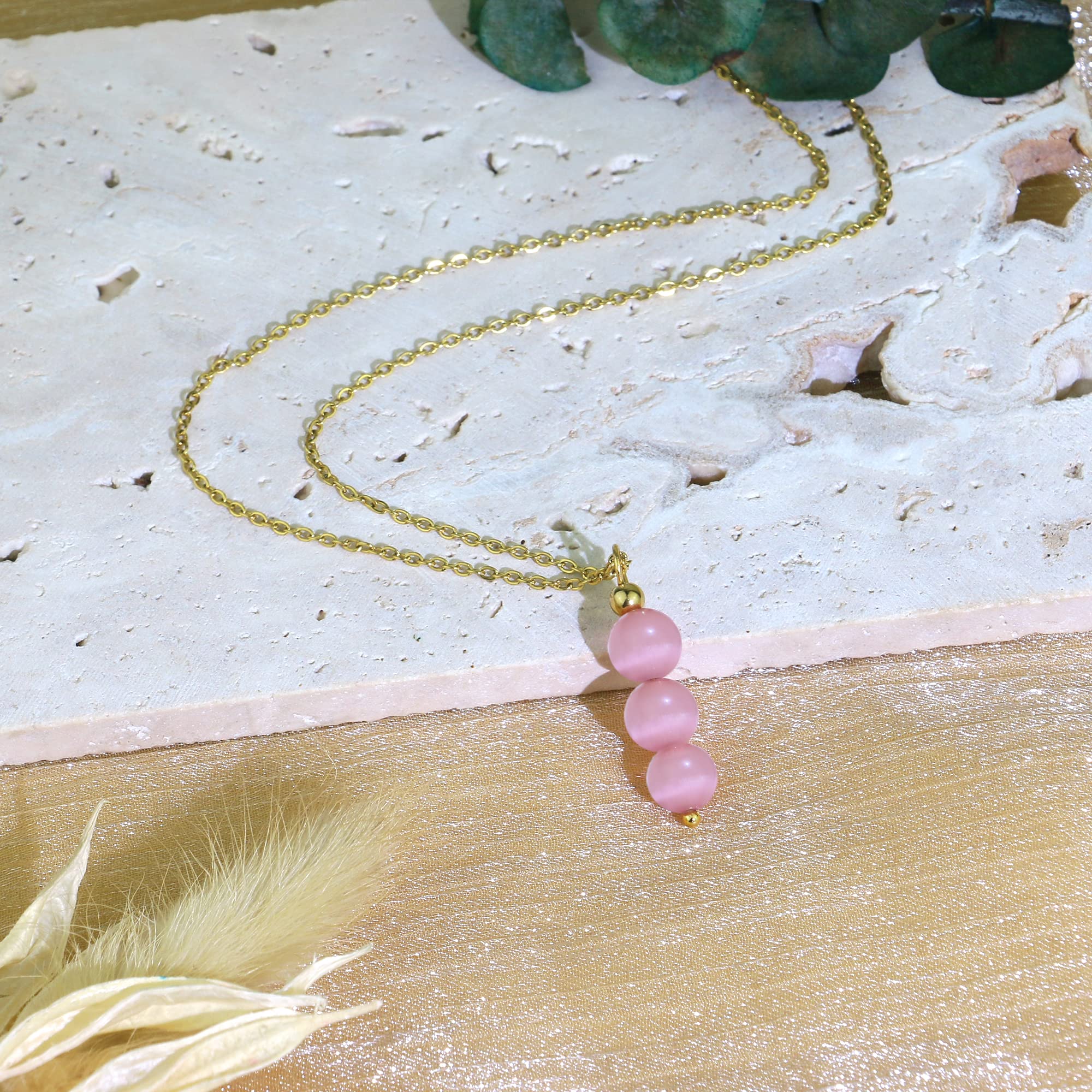SmileBelle natural rose quartz beads with unique color variations.