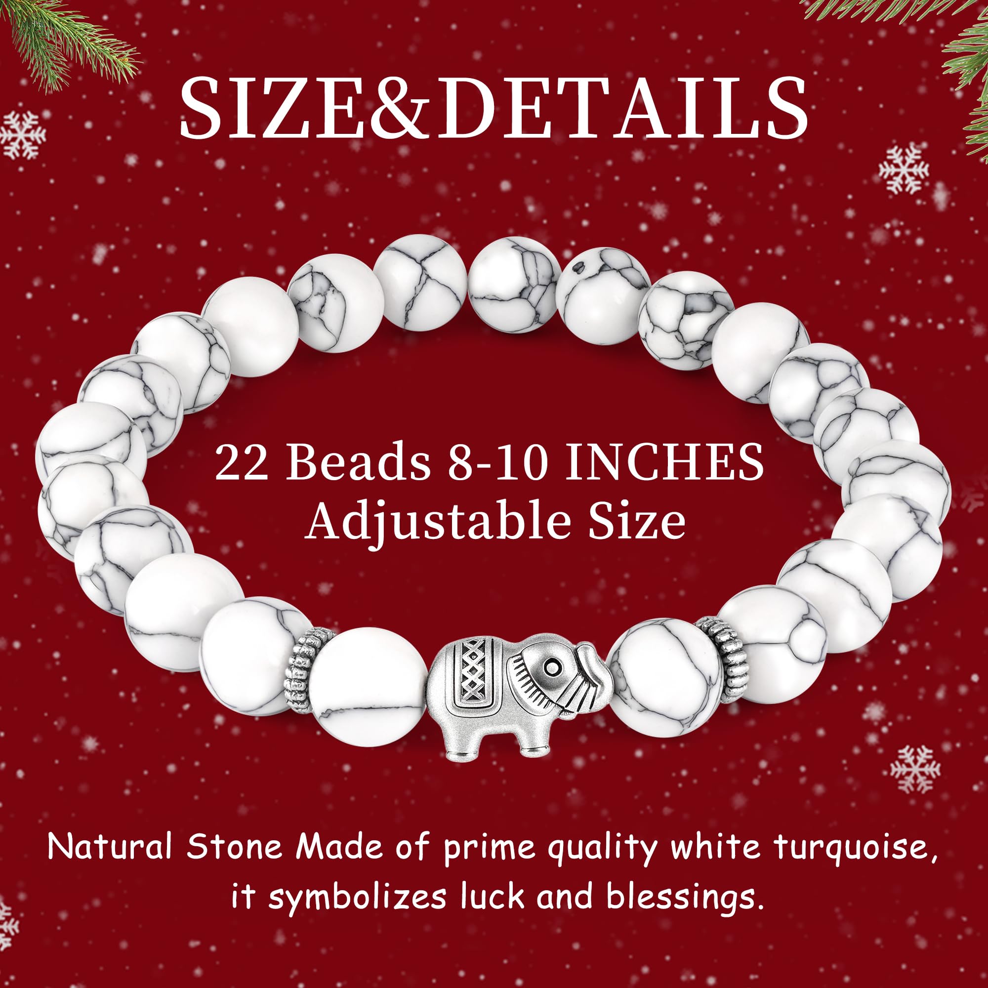 SmileBelle stocking-stuffer idea featuring white turquoise beads for a unique gift.