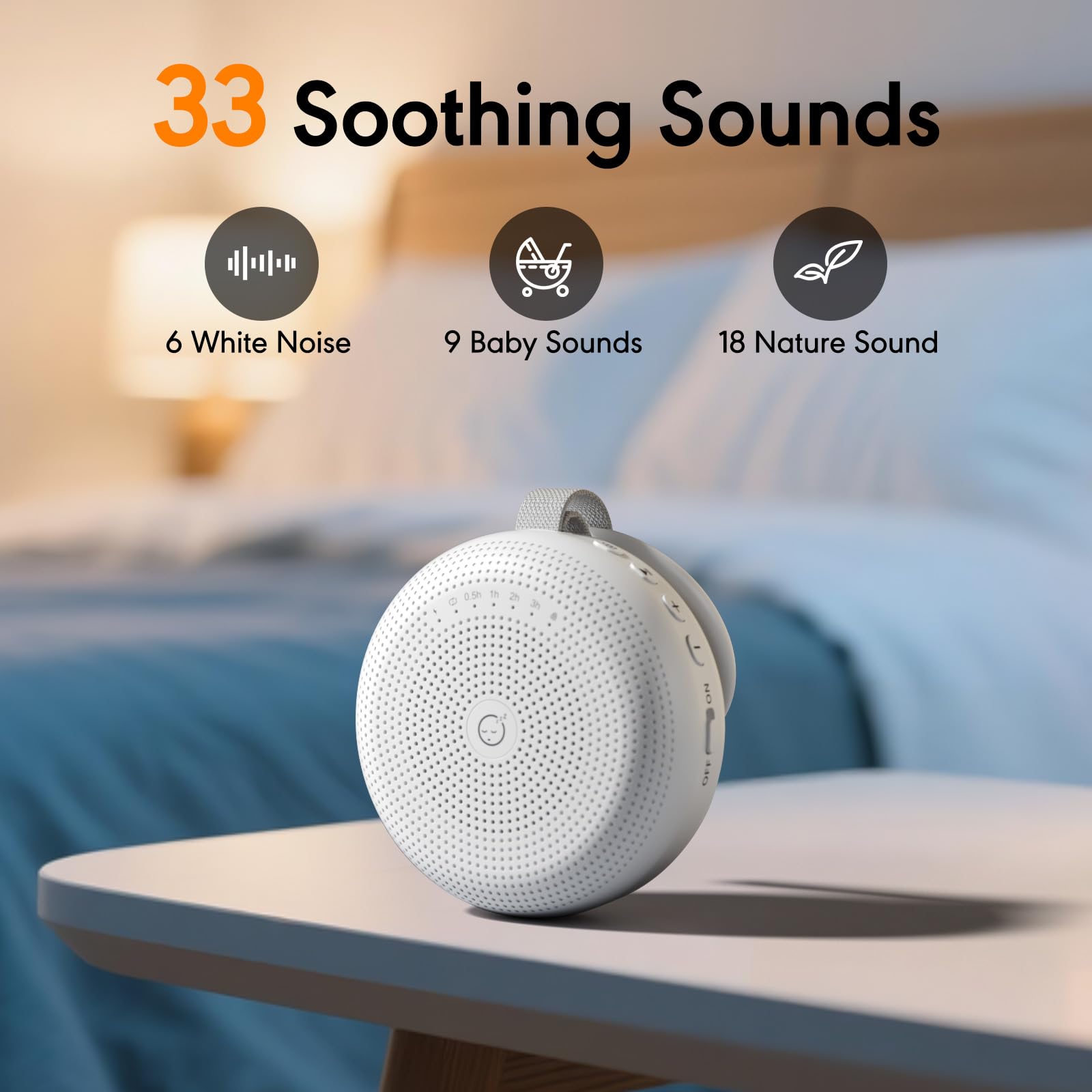 SMILEBOP offers 33 sounds across three categories for personalized relaxation