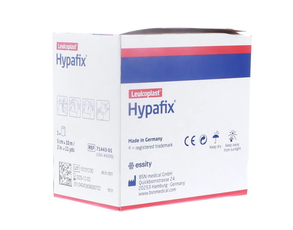 Tira adhesiva Hypafix 2pulgadas-10yardas, ideal para vendajes diarios.