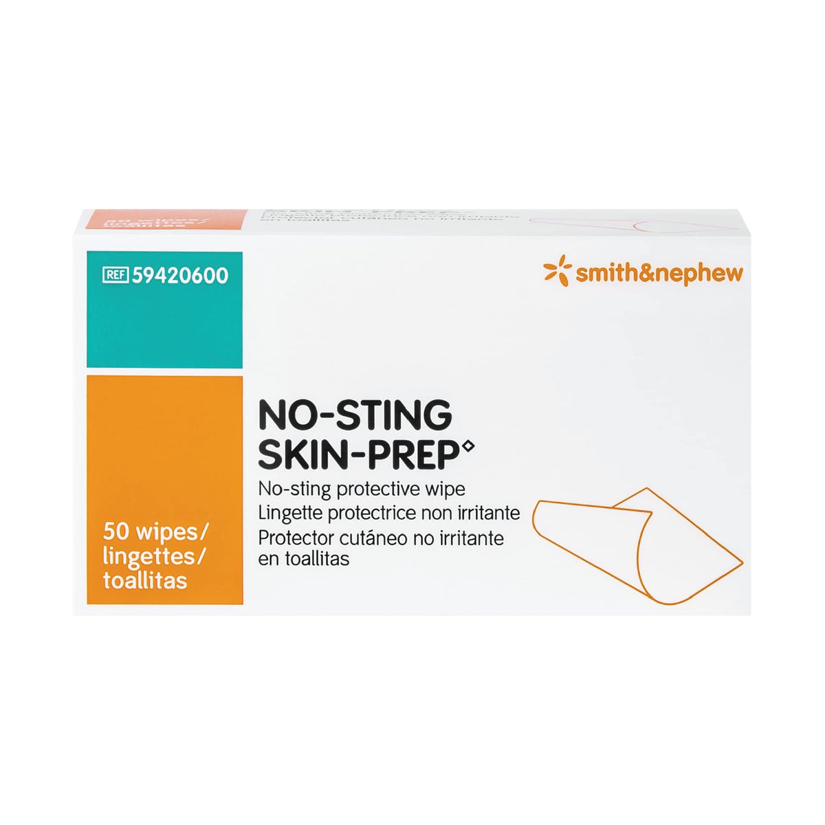 Smith+Nephew NO-STING Skin-PREP wipes form a protective film to reduce friction.