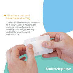 Primapore low-adherent backing with acrylic adhesive provides secure fixation.