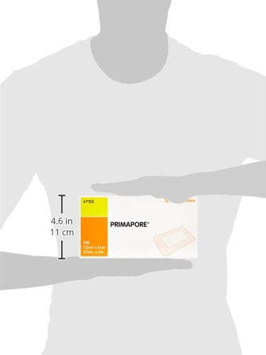 Smith & Nephew Primapore packaging box highlights sterile, ready-to-use dressing.