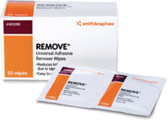 Smith & Nephew Remove Adhesive Wipes for quick residue removal and gentle skin prep.