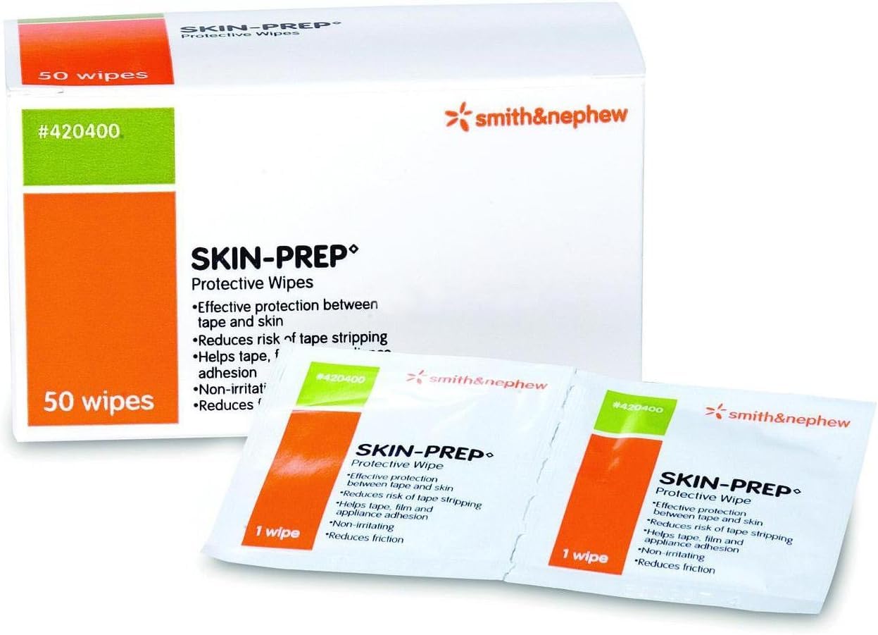 Smith & Nephew Skin-Prep Protective Wipes create a breathable film to support dressings.