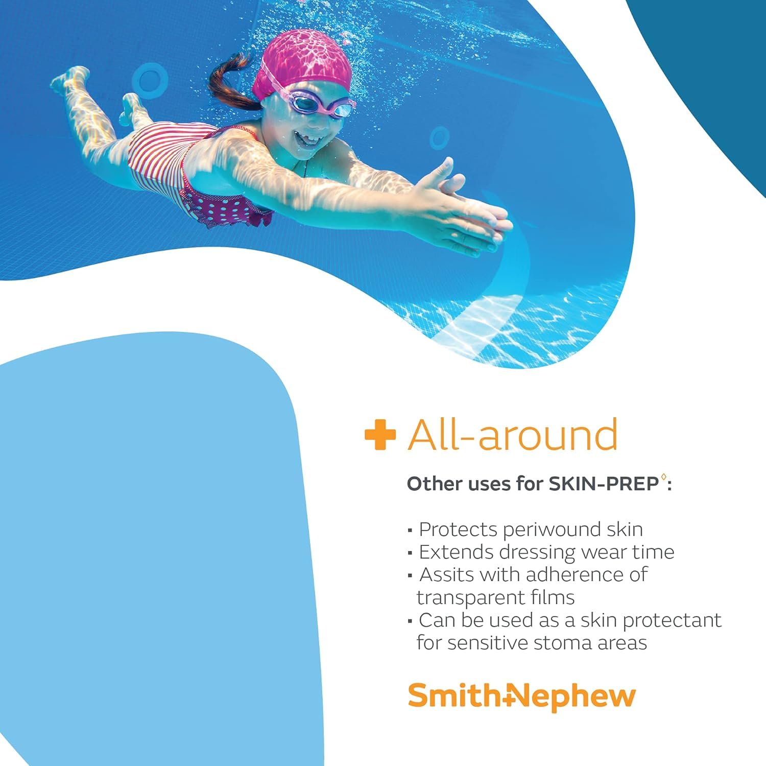 Smith & Nephew Skin-Prep Protective Wipes enable hygienic home or clinical application.