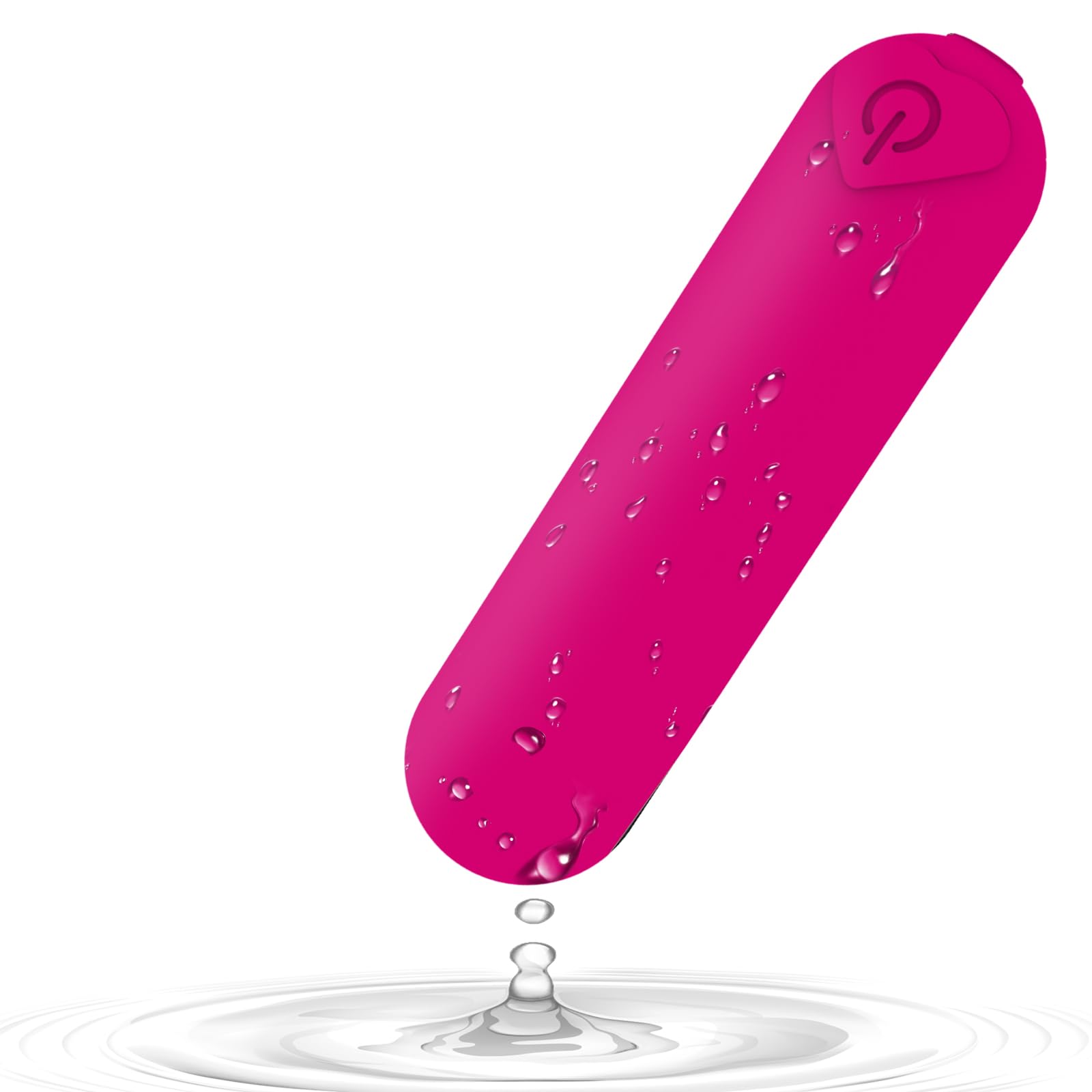 Smmgqeee mini massager rose red close-up shows soft silicone surface and easy cleaning.