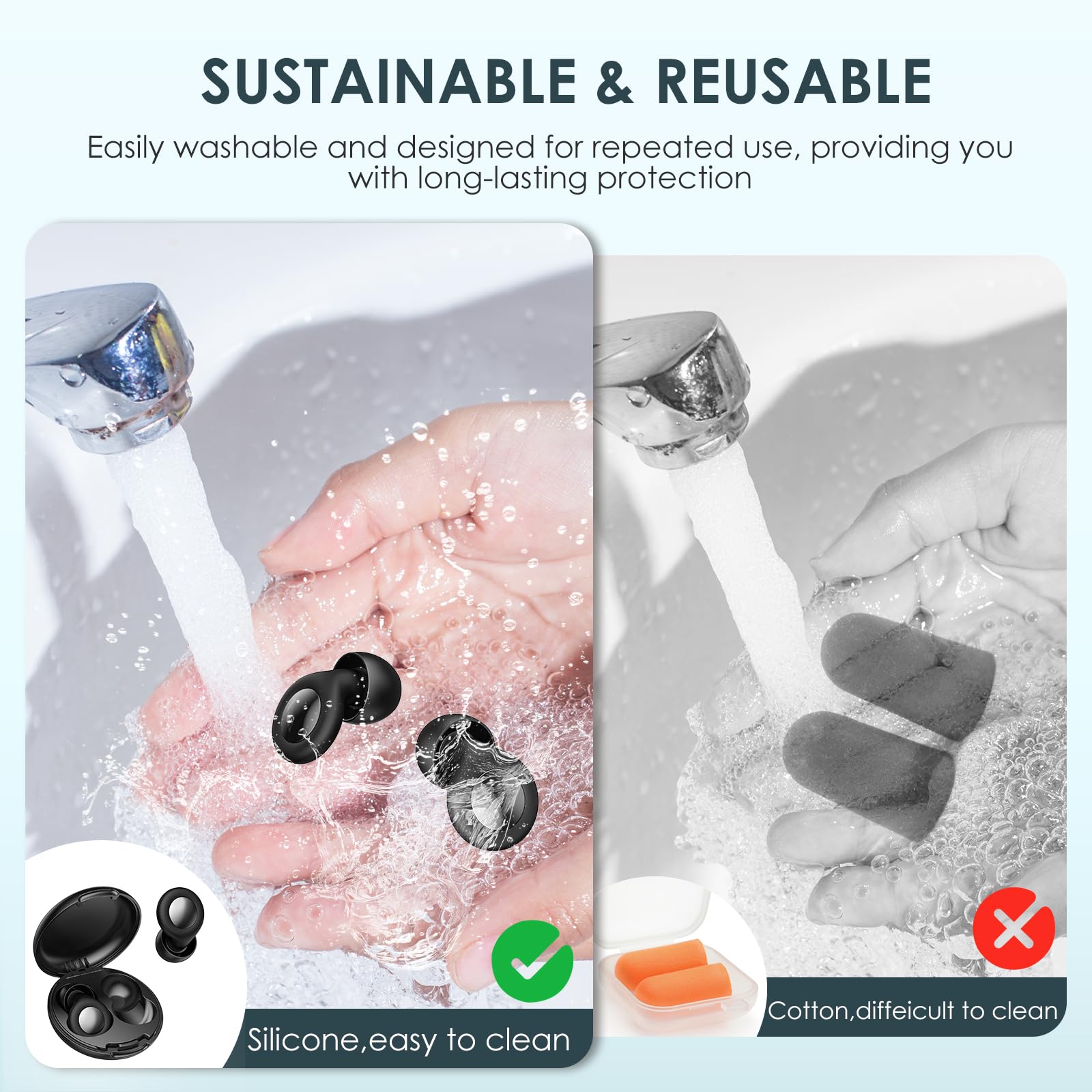 SMNOQO ear plugs come with a portable carry case for travel