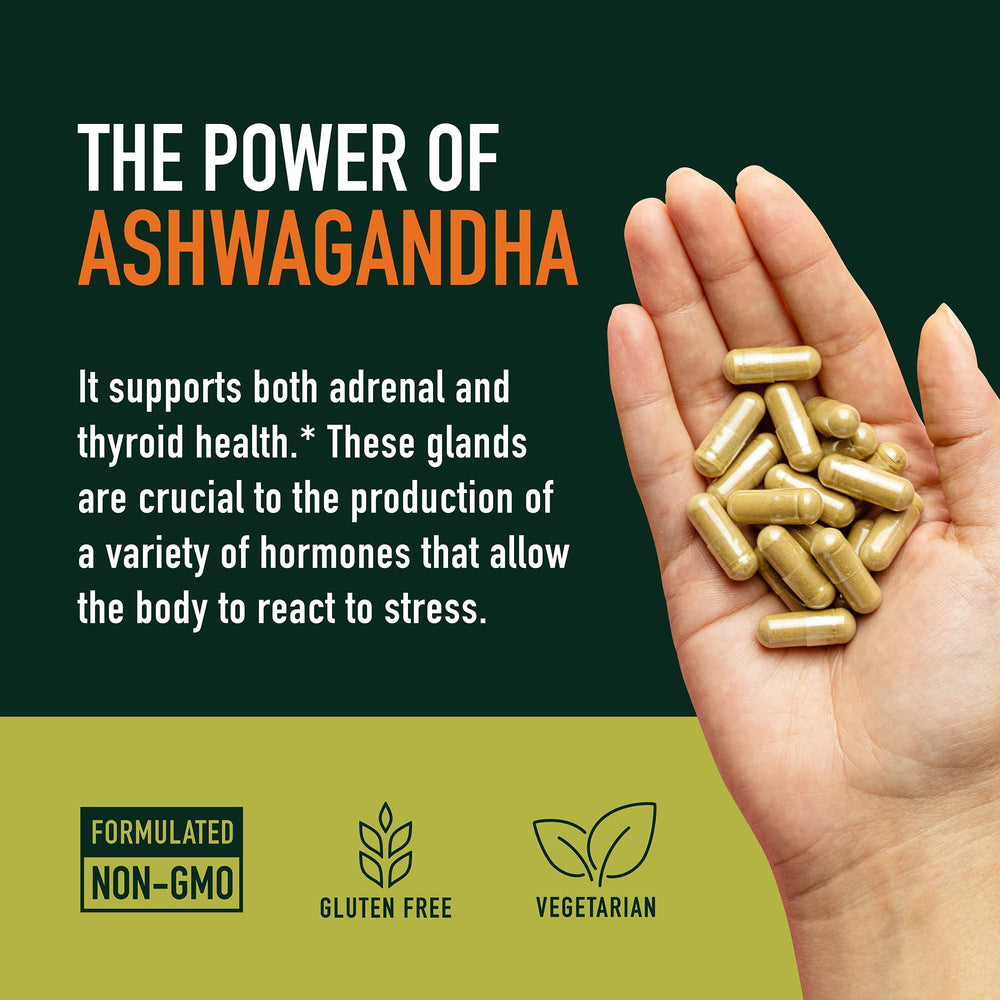SMNutrition Ashwagandha packaging signaling a two-month supply.