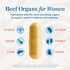 SMNutrition Beef Organ uterus-ovary focus highlights potential hormone balance support for women.