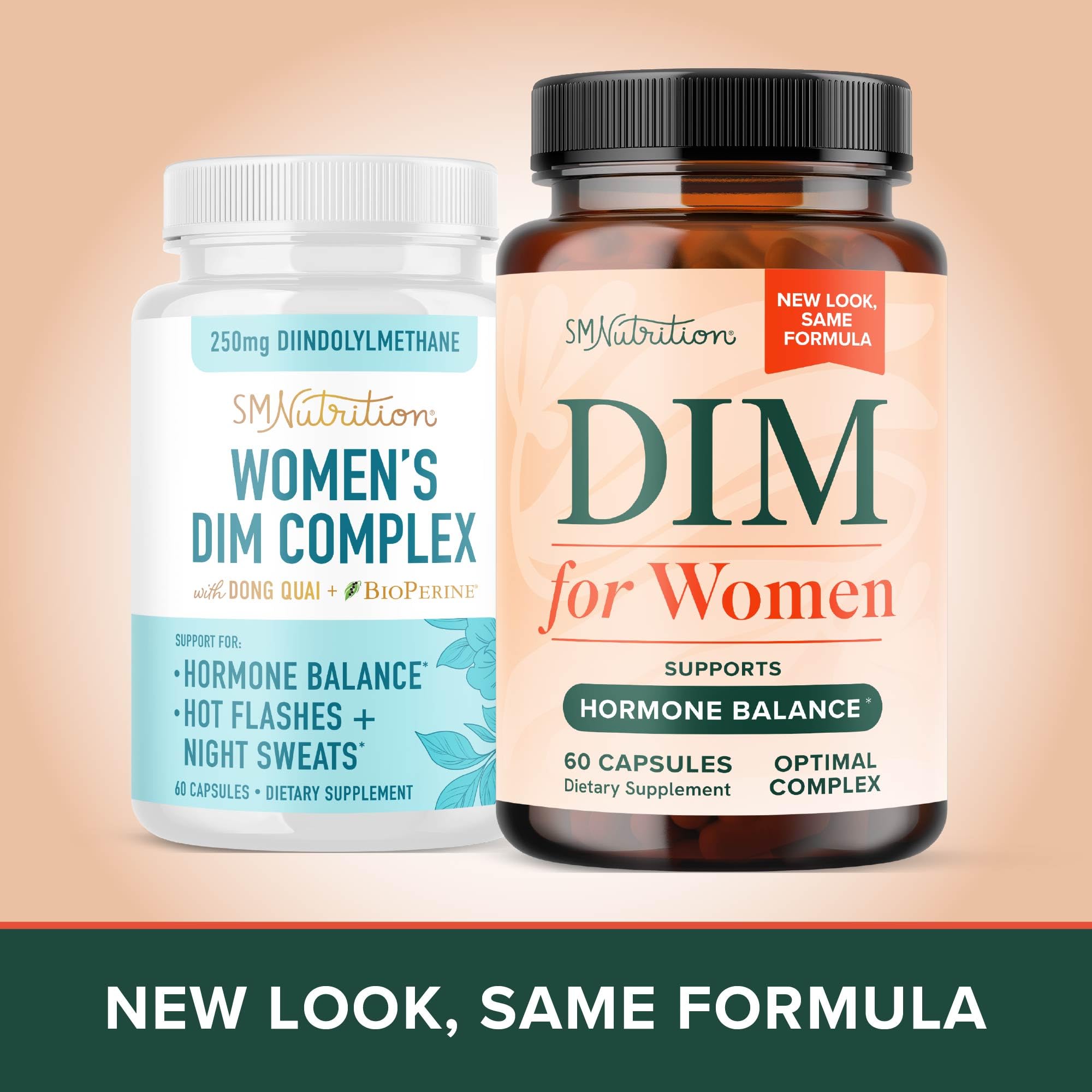 BioPerine-enhanced DIM capsules on label for improved absorption.