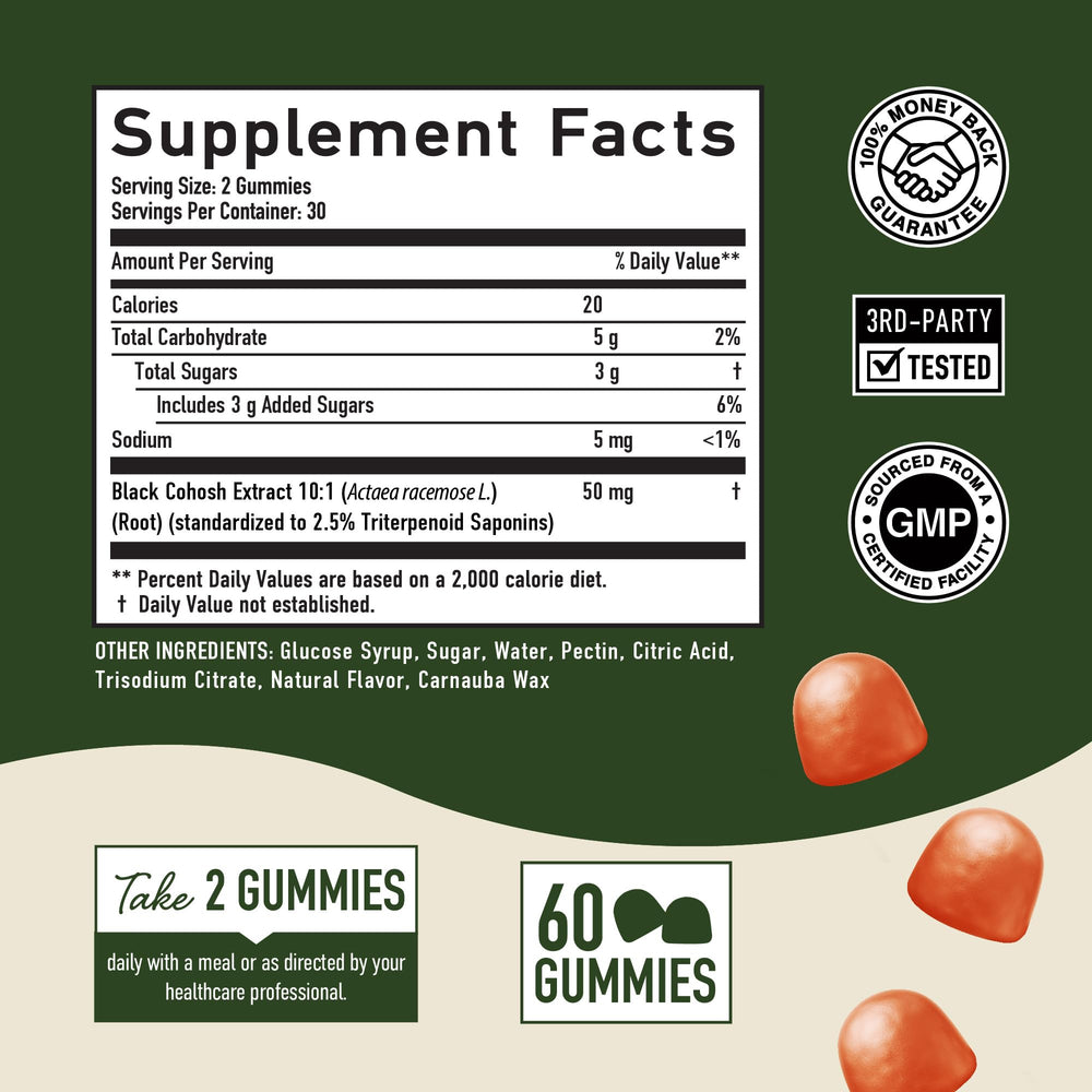 SMNutrition Black Cohosh Gummies packaging inside a box.