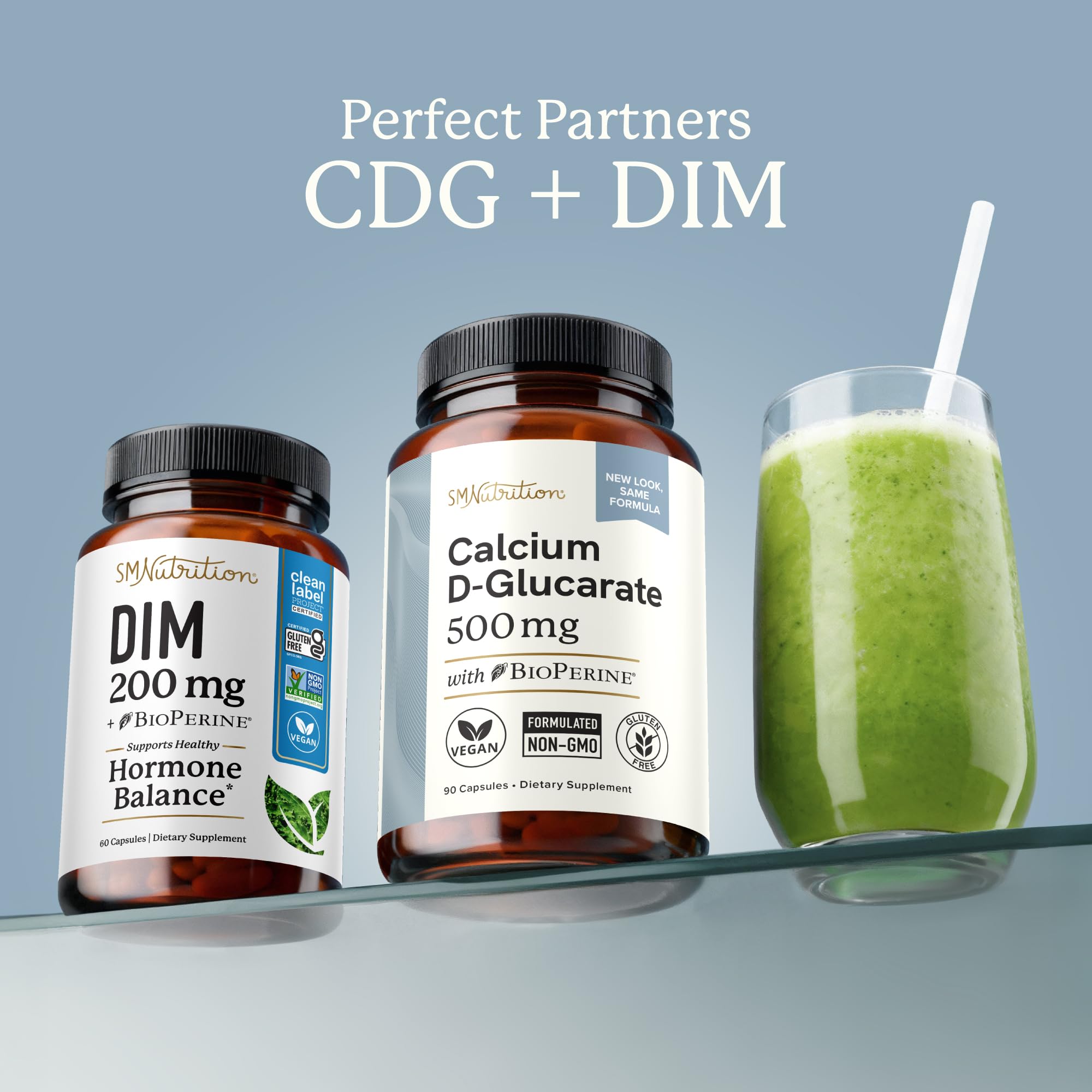 SMNutrition Calcium D-Glucarate nutrition facts close-up showing 500 mg dose.