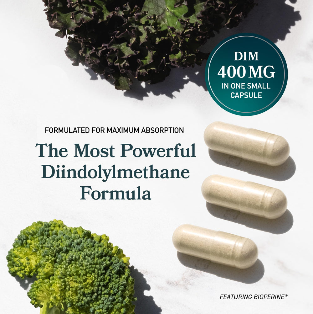 SMNutrition DIM 400mg label close-up emphasizes vegan and gluten-free options
