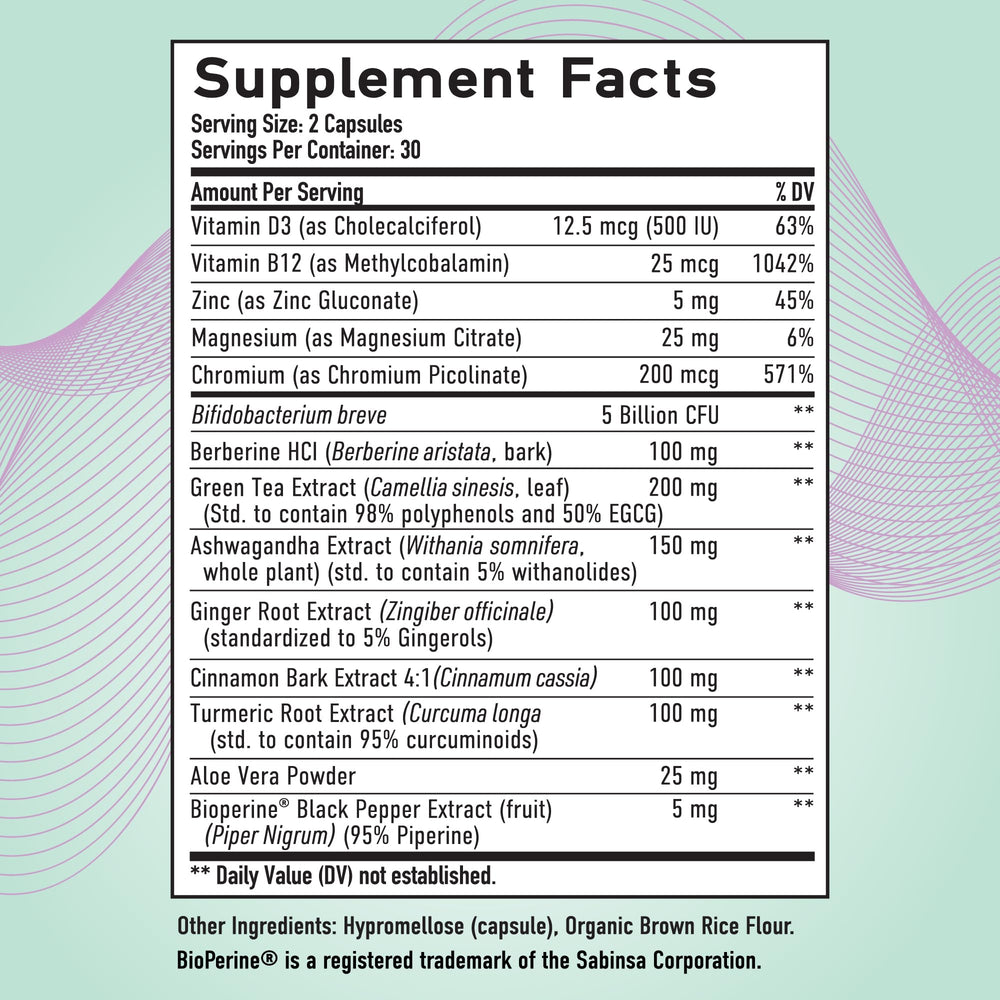SMNutrition GLP-1 Women berberine-cinnamon blend highlights targeted nutritional support.