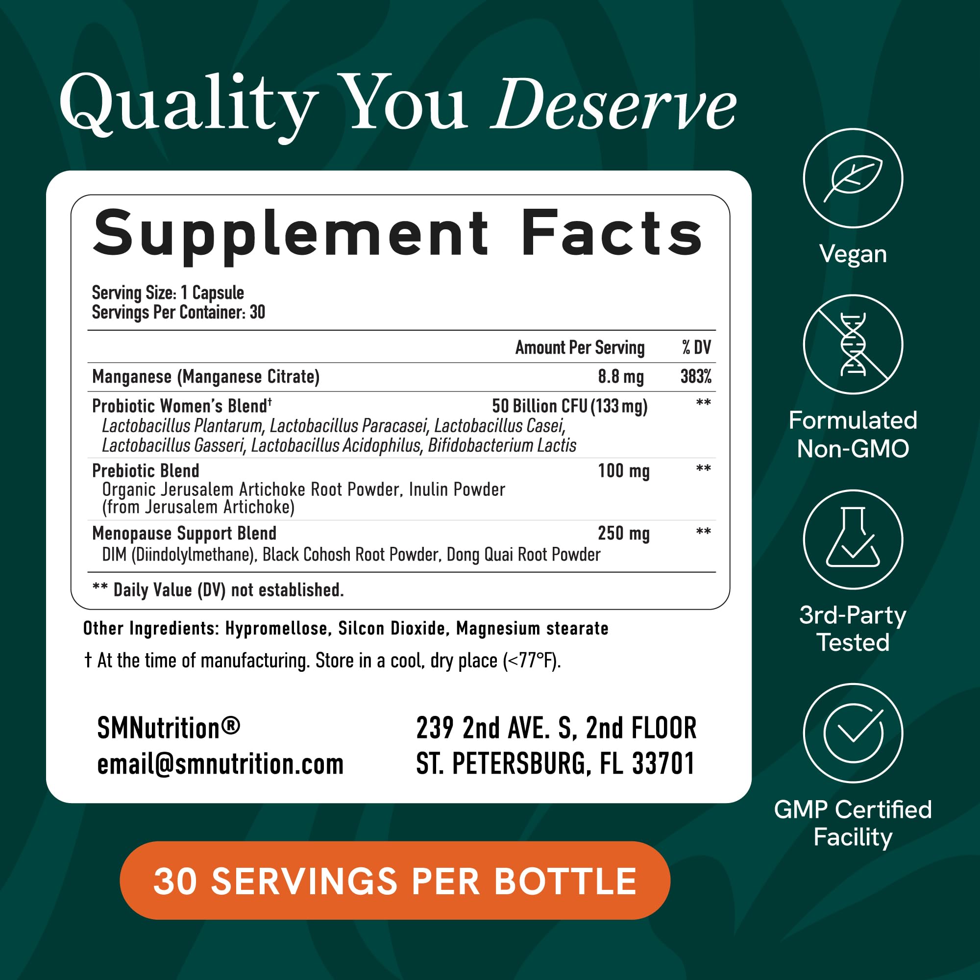 SMNutrition Hormone balance blend featuring DIM and herbs for cycle comfort