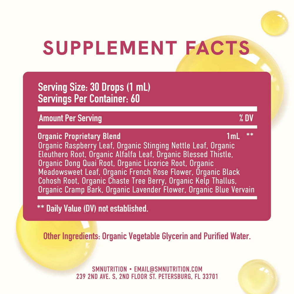 SMNutrition Hormone Balance packaging box highlights vegan, non-GMO promise.