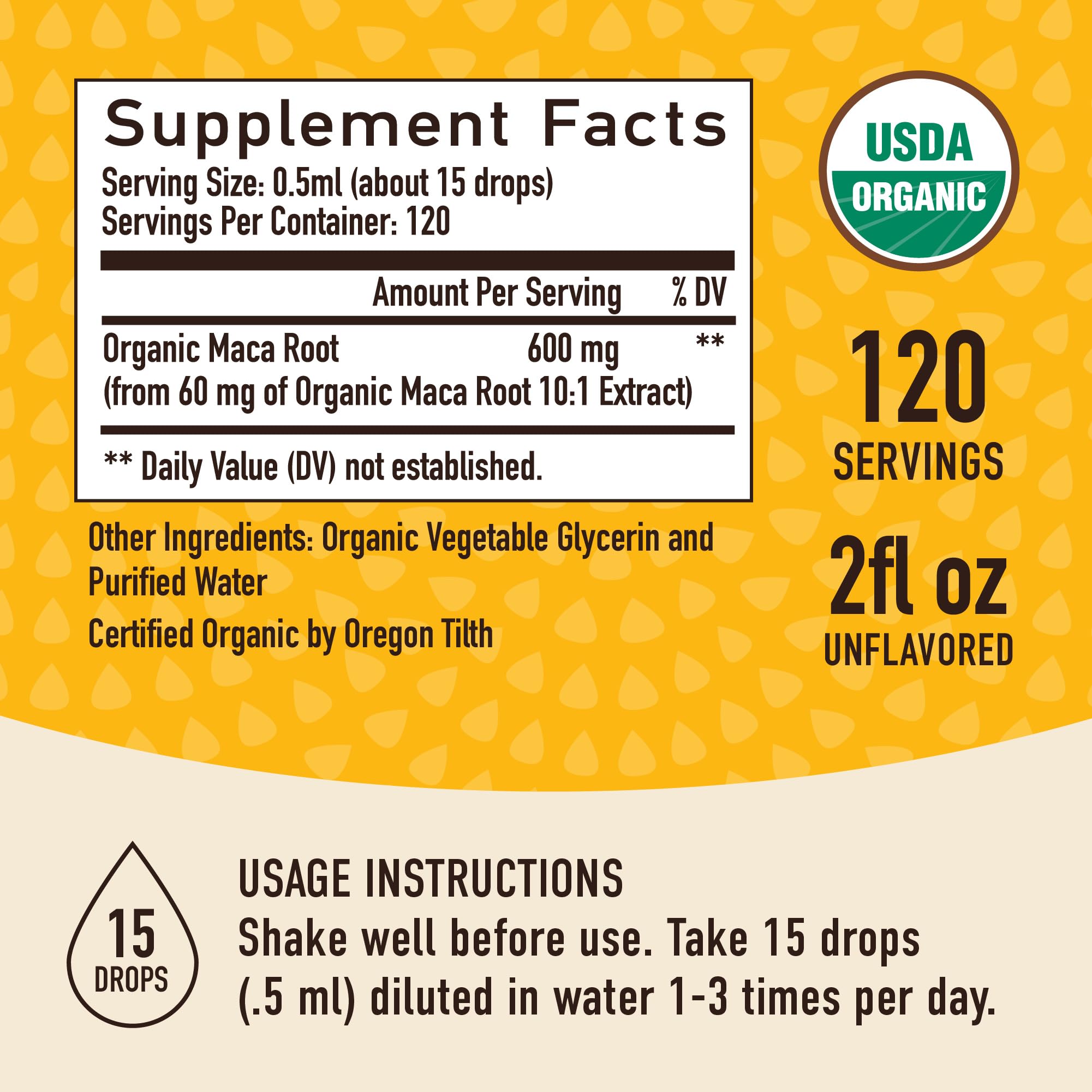 In-use SMNutrition Maca Root Drops with a glass shows easy integration into beverages