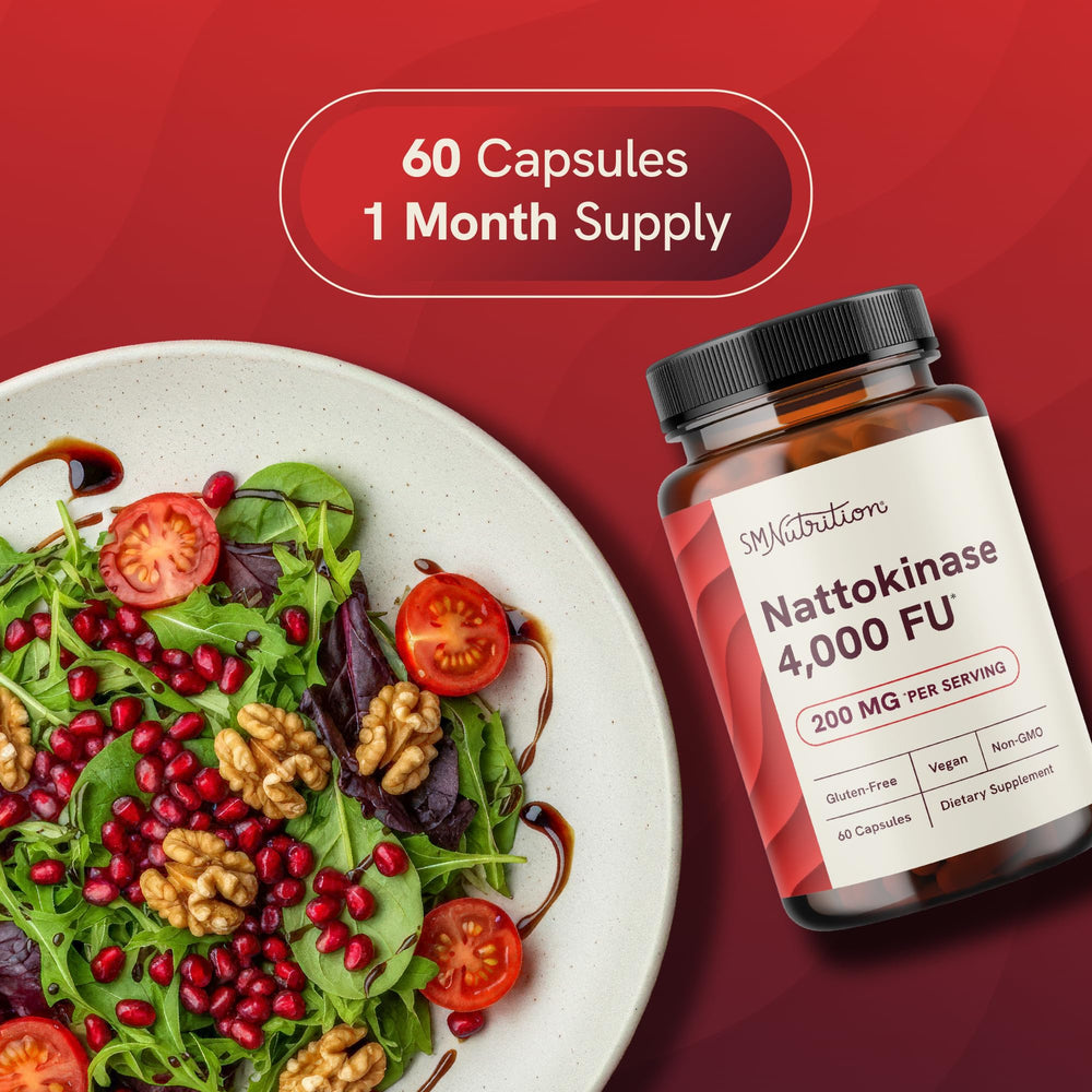 Label highlights nattokinase 200 mg per capsule for daily use