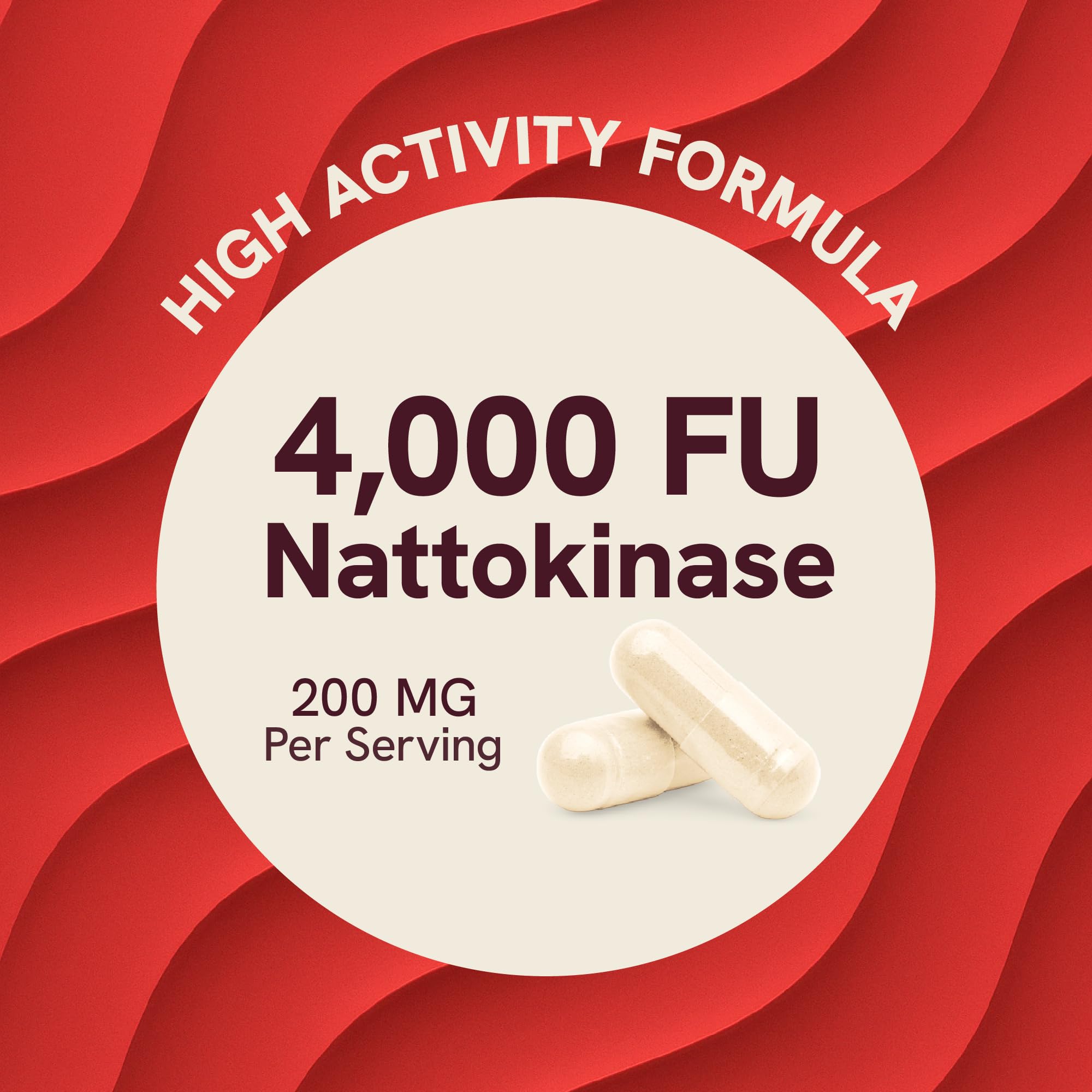 Two nattokinase capsules providing 4000 FU per serving for daily use