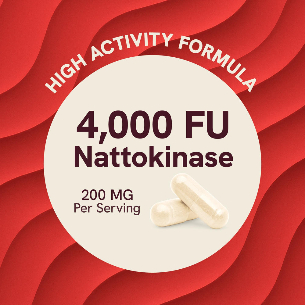 Two nattokinase capsules providing 4000 FU per serving for daily use