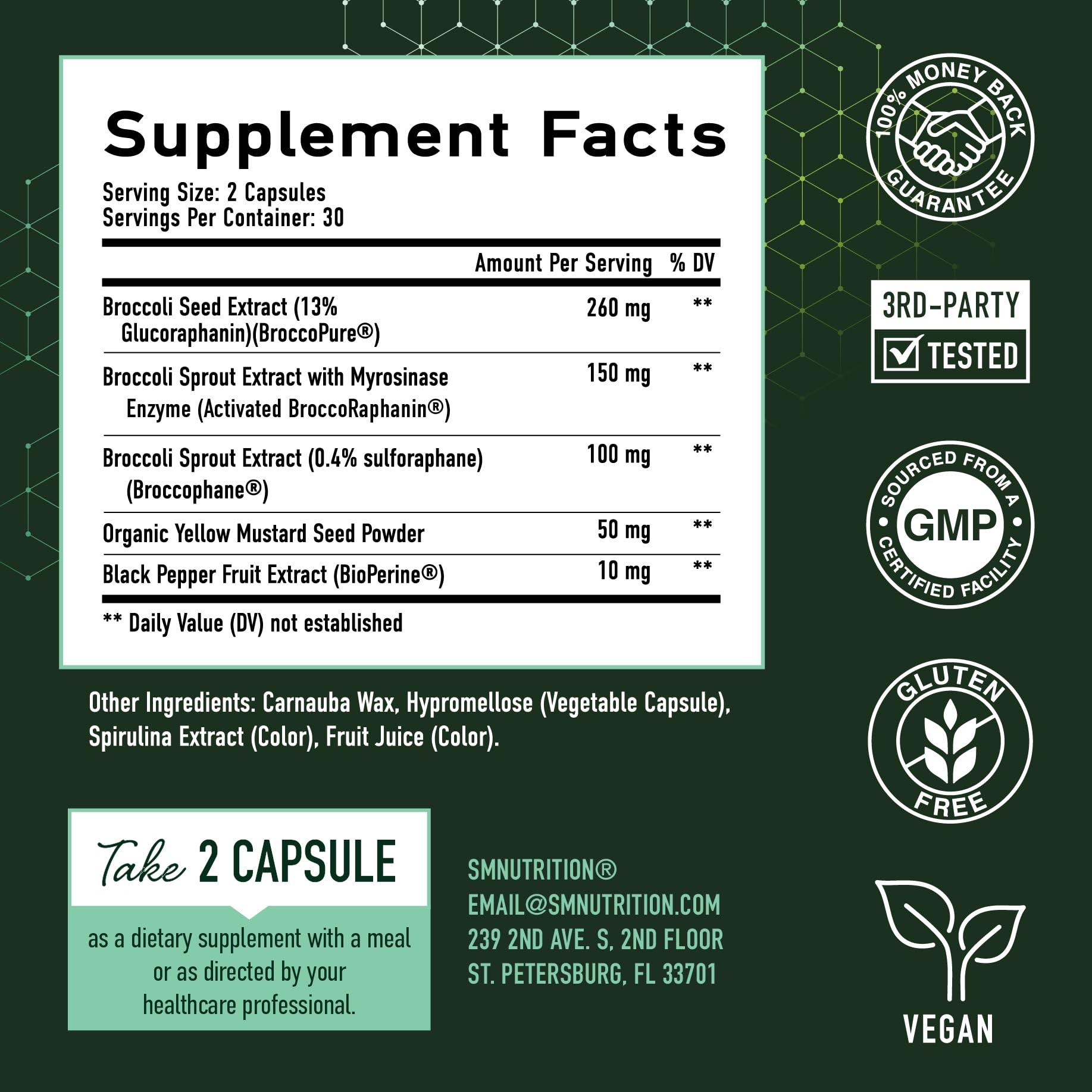 SMNutrition clean packaging box front with clear product details.
