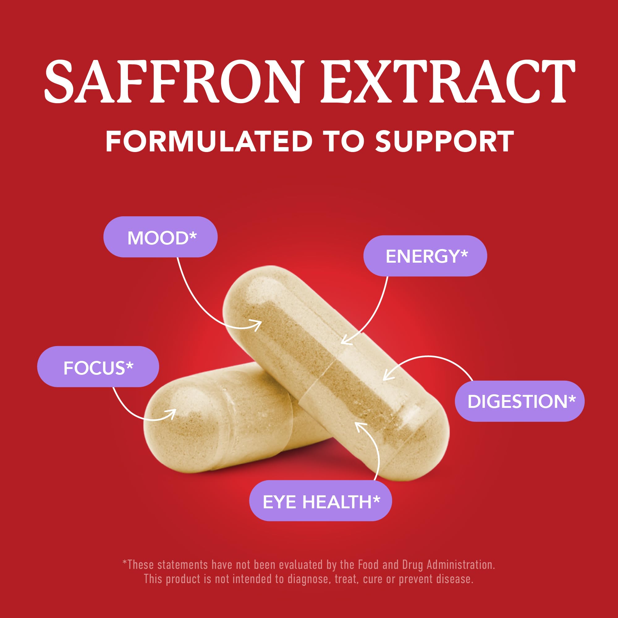 SMNutrition saffron capsules close-up, golden hue, emphasizing daily intake.