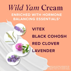 Close-up of SMNutrition Wild Yam Cream herbal blend with vitex and black cohosh.