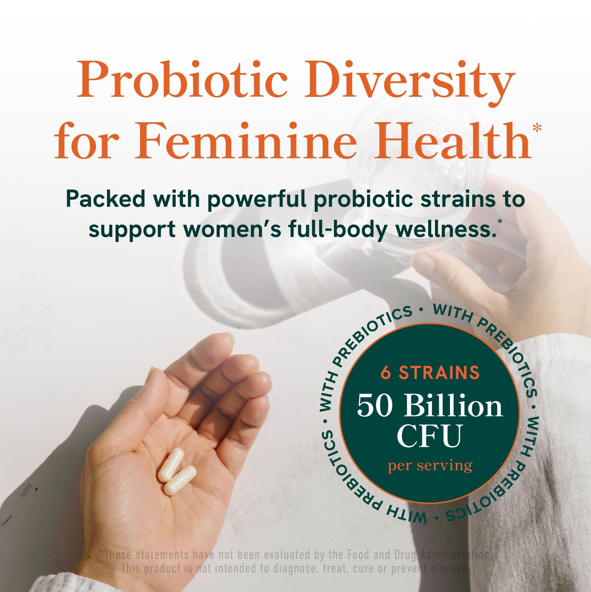 SMNutrition Probiotic label highlighting 50 billion CFU and targeted prebiotic blend