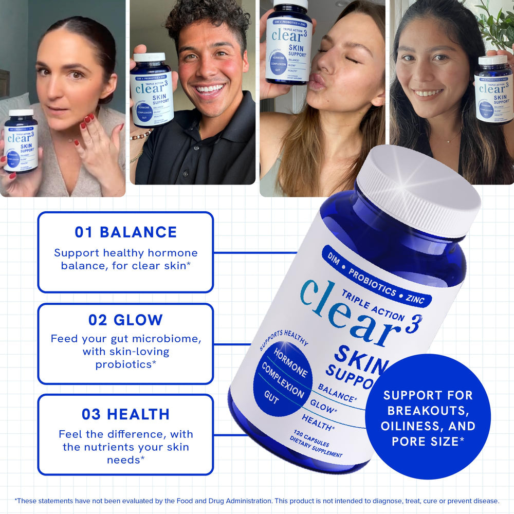 Zinc skin-support capsules highlighting hydration, collagen production, and barrier function