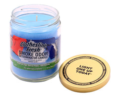 Smoke Odor Exterminator burning Clothesline Fresh fills the room with crisp aroma.