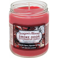 Smoke Odor Exterminator Dragon's Blood jar candle eases smoke odors with a rich resinous fragrance.
