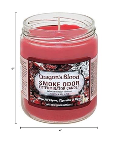Smoke Odor Exterminator Dragon's Blood candle detail shot helps refresh spaces with fragrance.