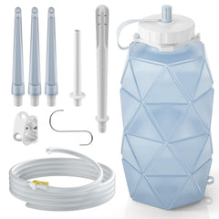 Smokitcen collapsible silicone enema bag in folded form for easy storage.