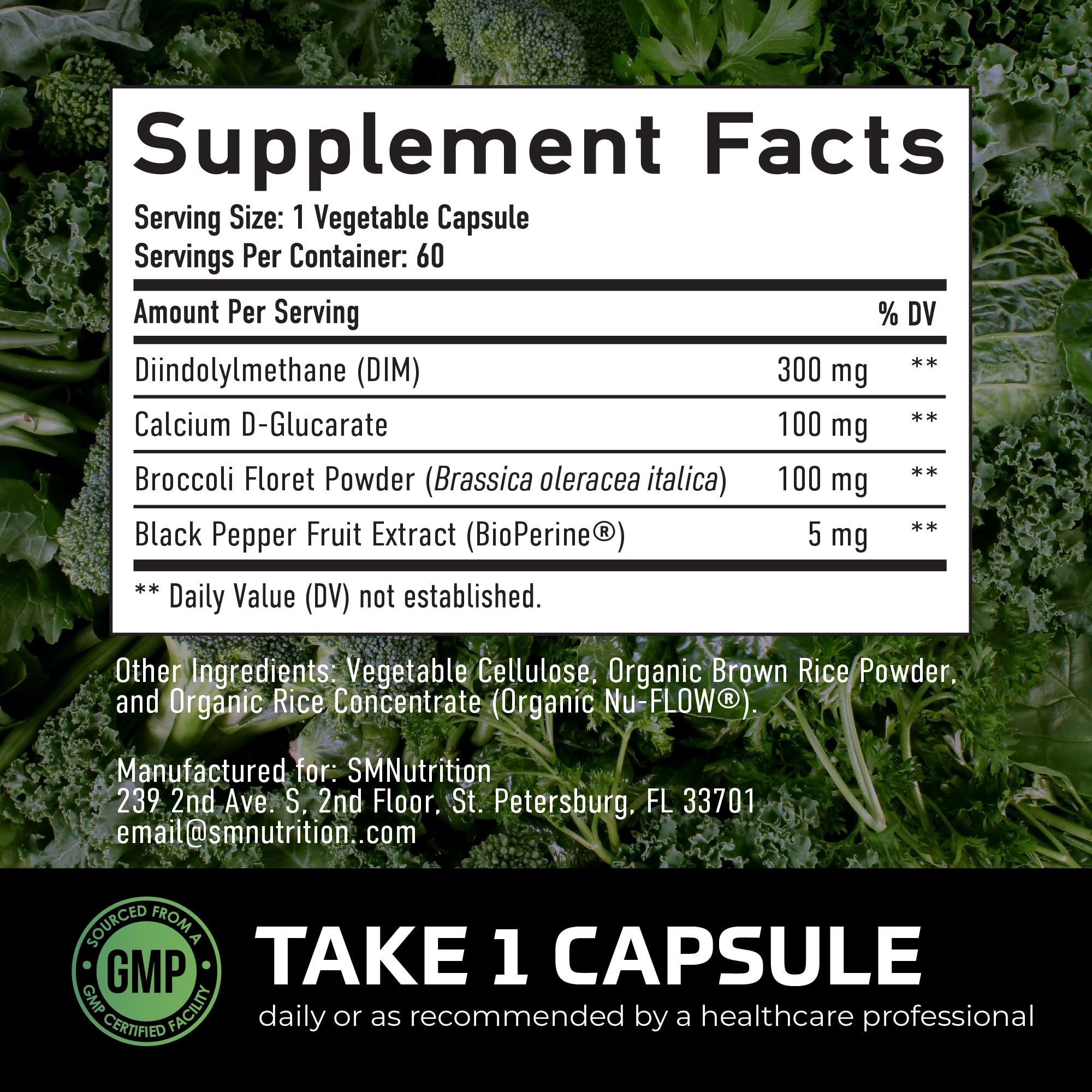 Smoky Mountain Naturals gluten-free label on bottle for dietary considerations