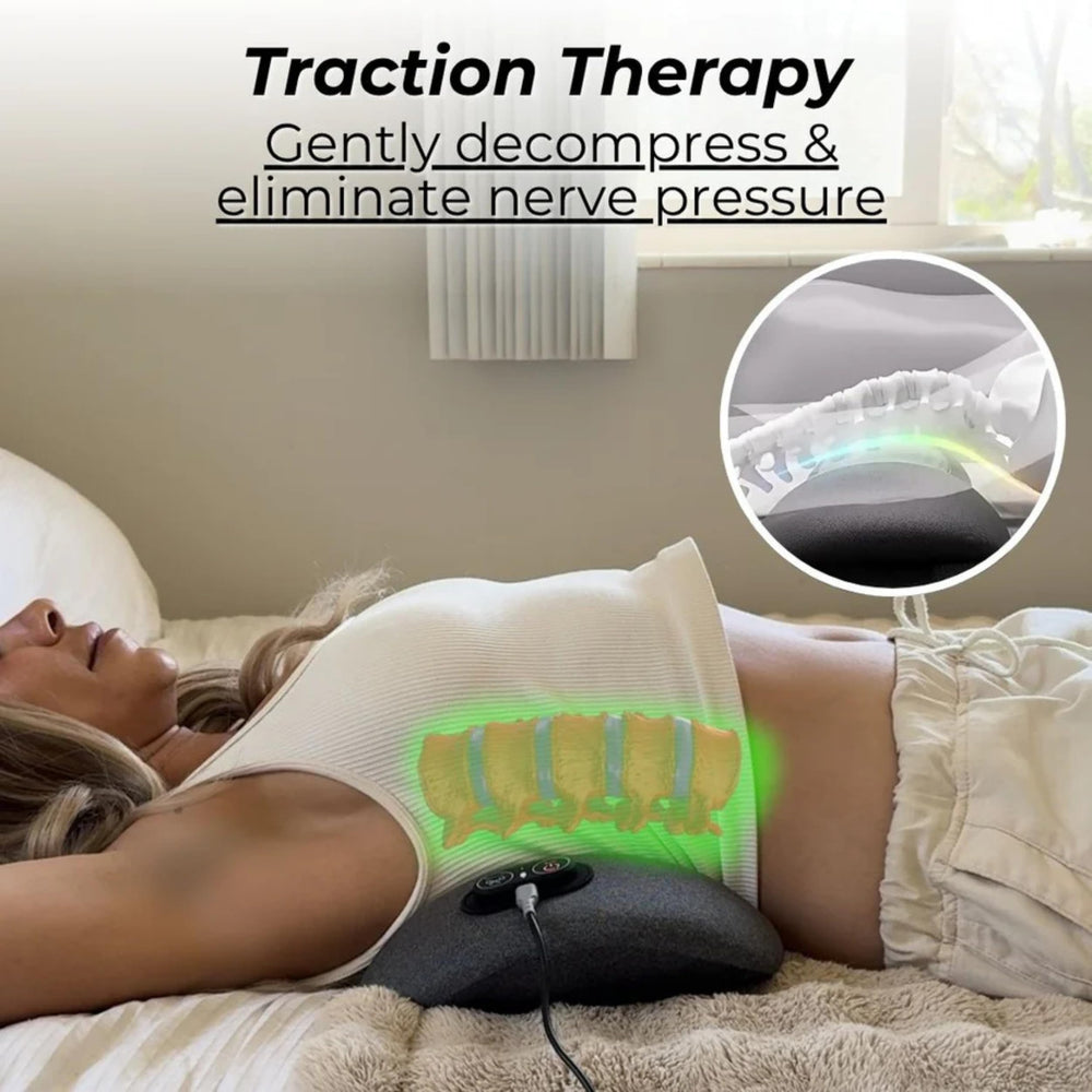 SmoothSpine back massager traction feature supporting posture and flexibility at home.
