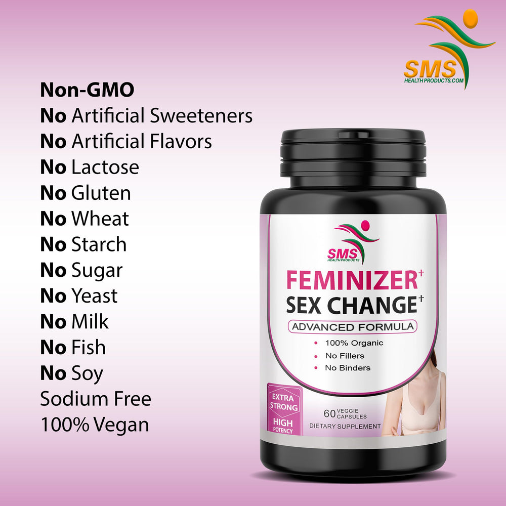SMSHEALTHPRODUCTS Feminizer capsules closeup for easy daily use.